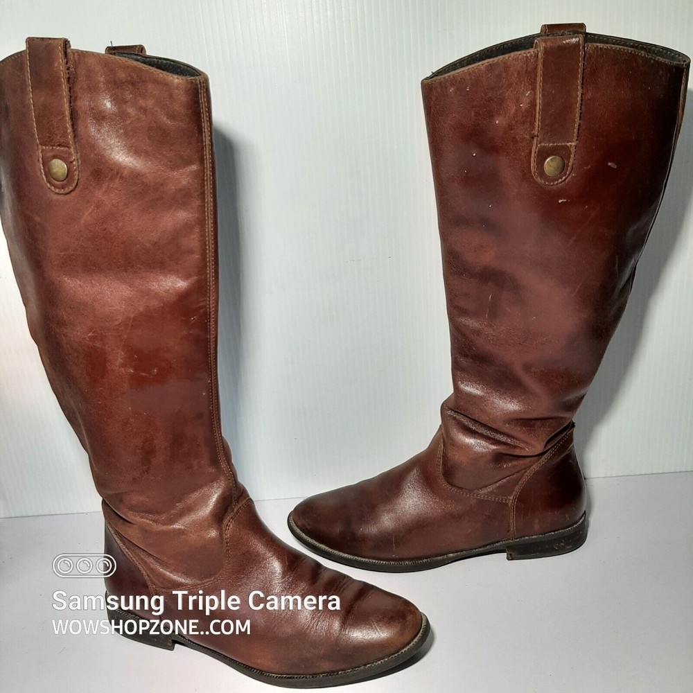 Lavorazione Artigiana Brown Leather Western Riding Boots Womens Size EU38 US 7.5 - Picture 4 of 7
